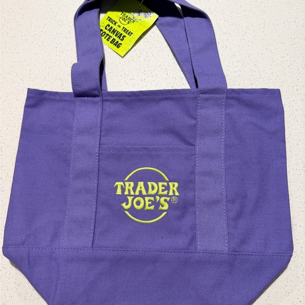 Trader Joe's Purple Canvas Tote Bag